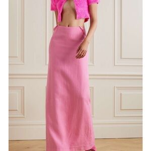 Jacquemus La Maille Neve Cropped Brushed Knitted Cardigan Pink